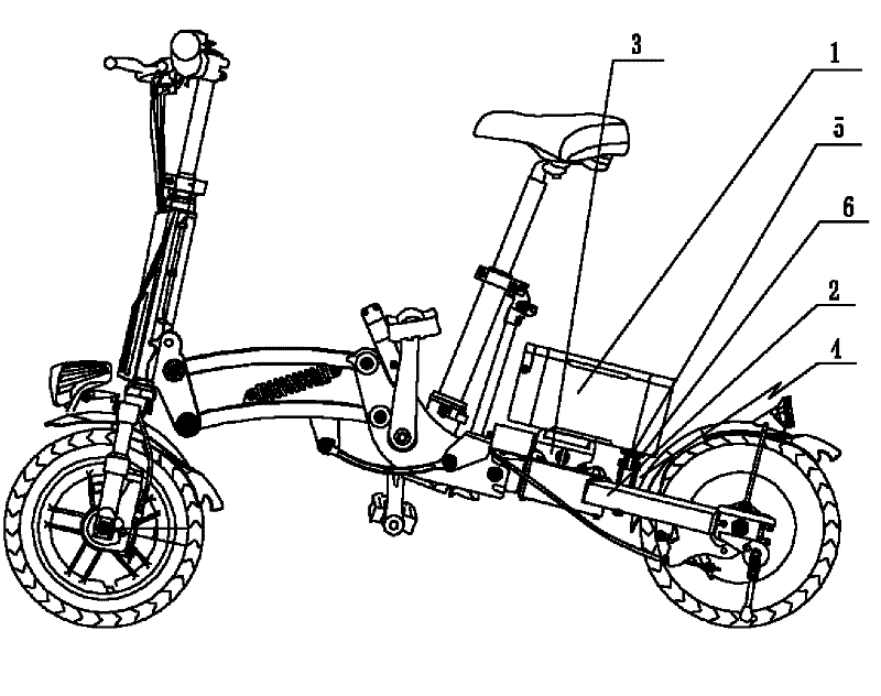 Supporting structure for battery box of foldable electric power-assisted bicycle
