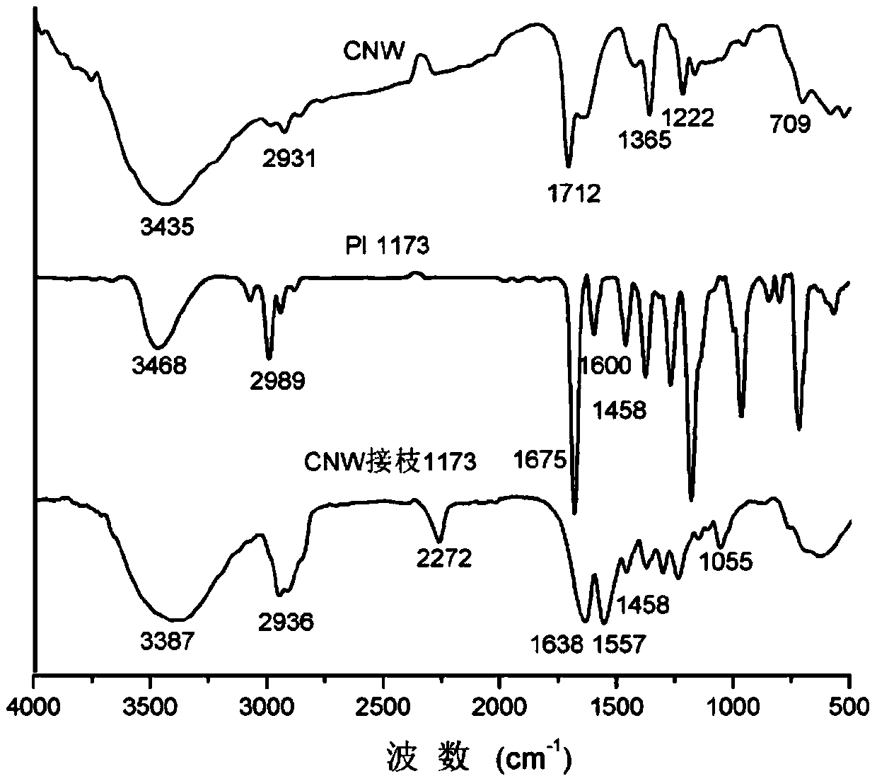 Bifunctional photoinitiator modified by nanocellulose whiskers and preparation method thereof