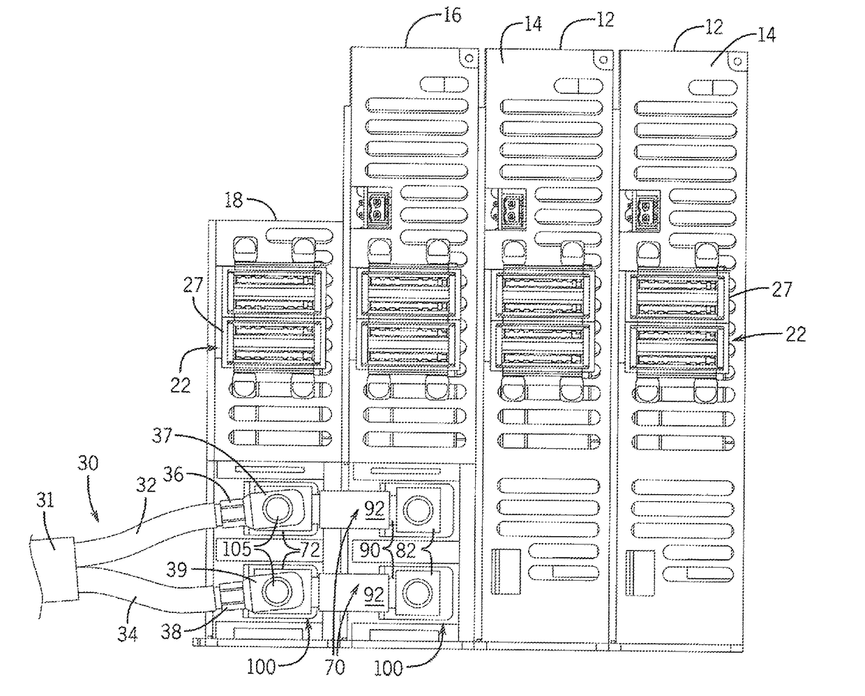 Method and apparatus for increasing current capacity of a distributed drive system