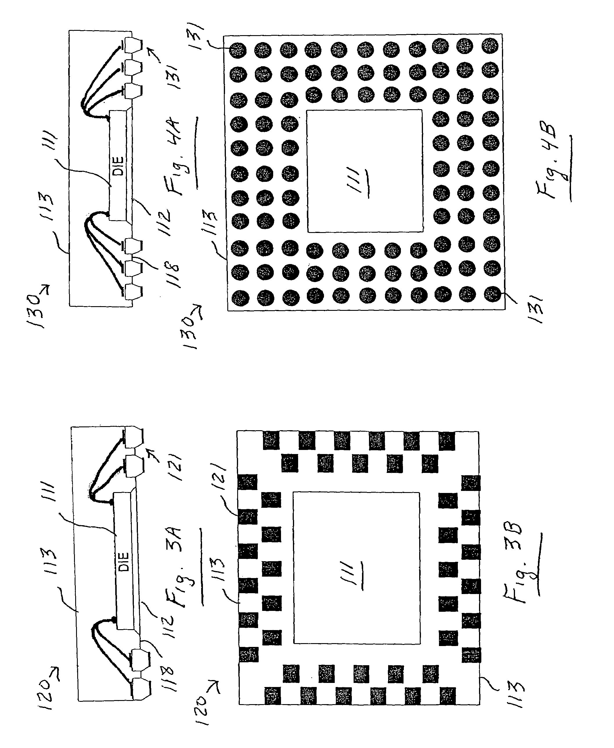 Flat no-lead semiconductor die package including stud terminals