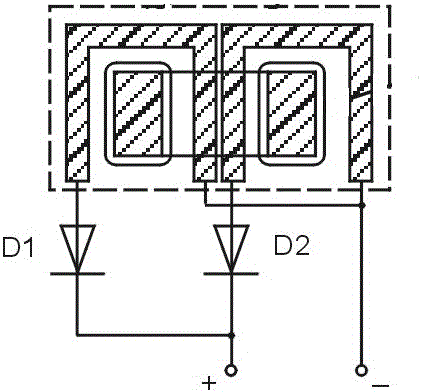 High frequency transformer rectification integrated device