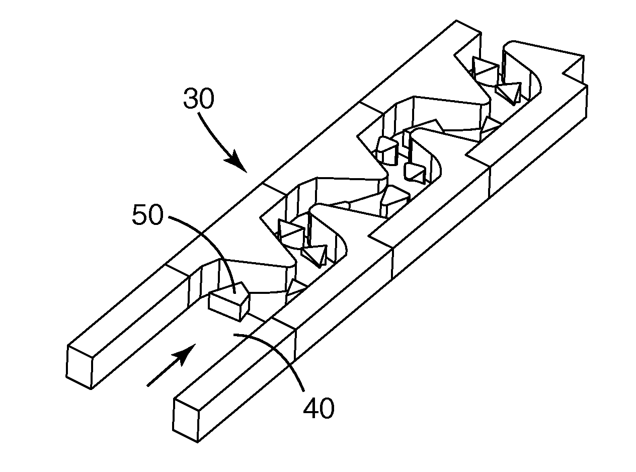 Tortuous path static mixers and fluid systems including the same