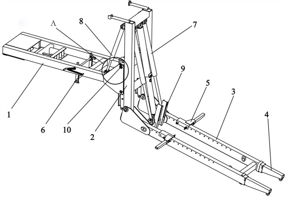 Traction conveying device for heavy wheeled vehicle