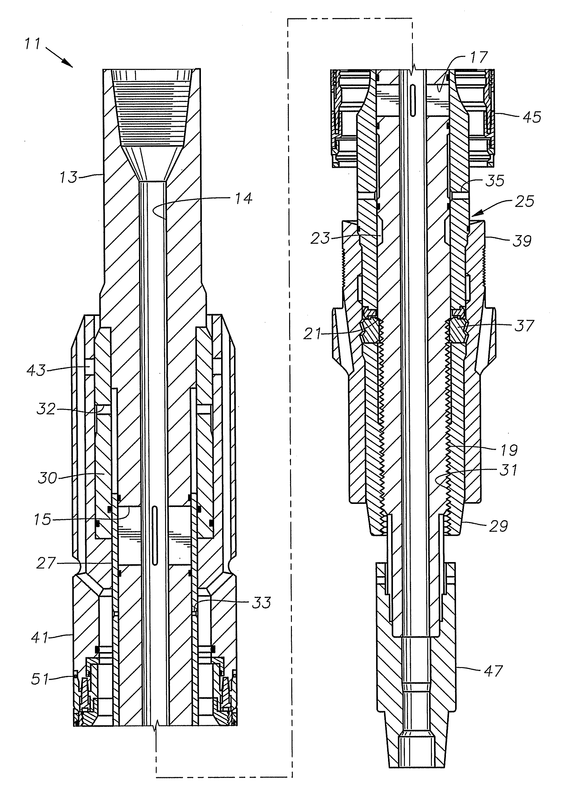 High capacity running tool and method of setting a packoff seal