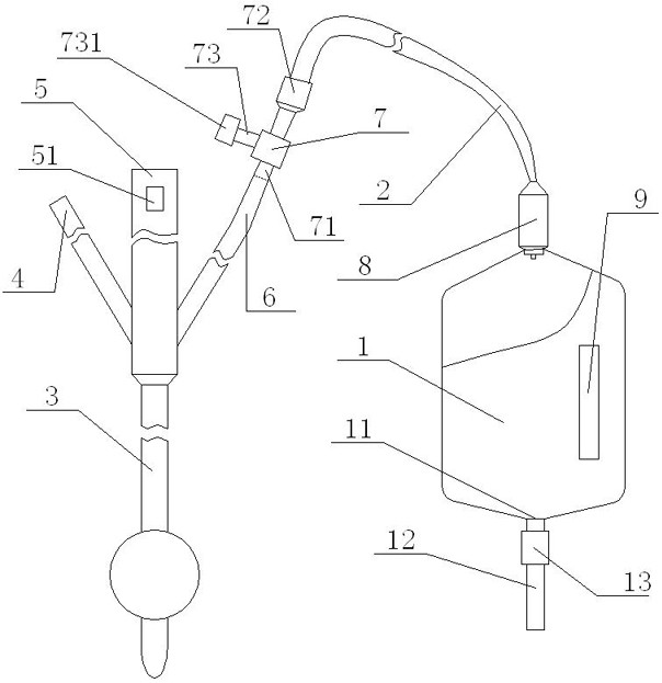 Continuous bladder irrigation, drainage and liquid collection device and dredging method