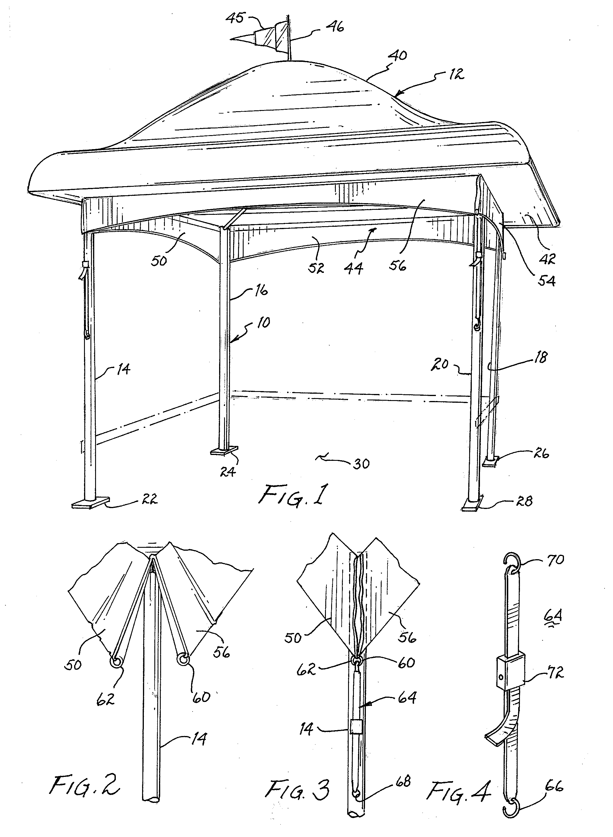 Booth with inflatable canopy