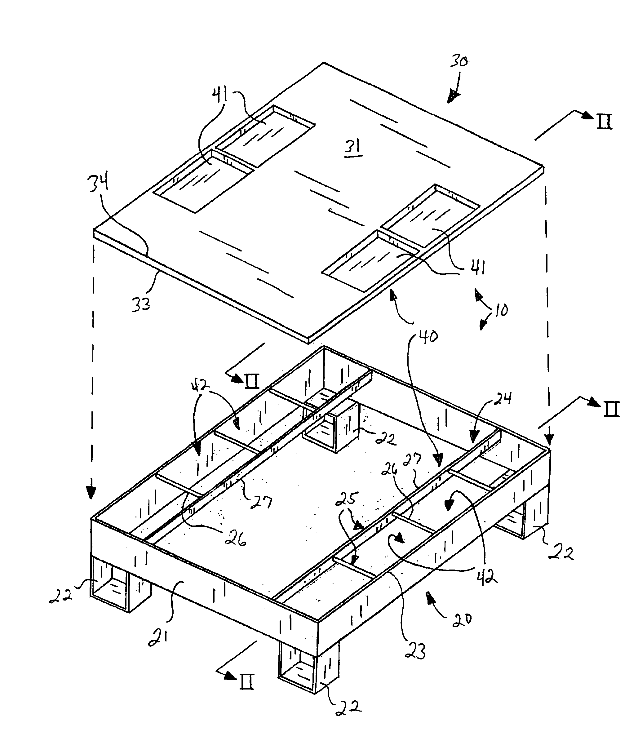 Metal and plastic pallet assembly
