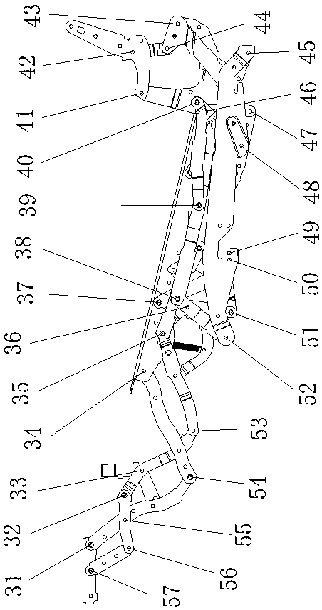 Leg multi-choice activity sofa mechanical stretching device