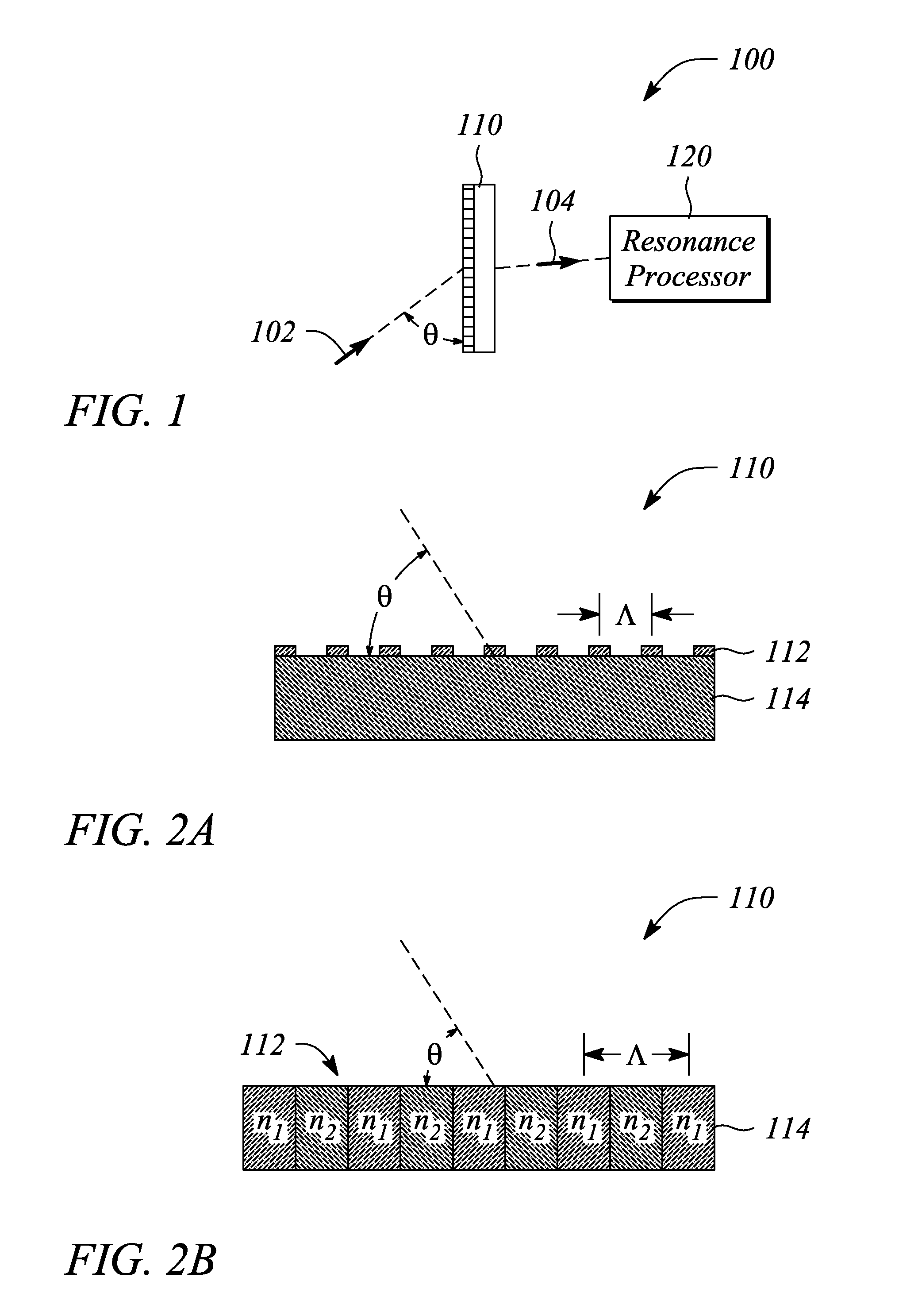 Angle sensor, system and method employing guided-mode resonance