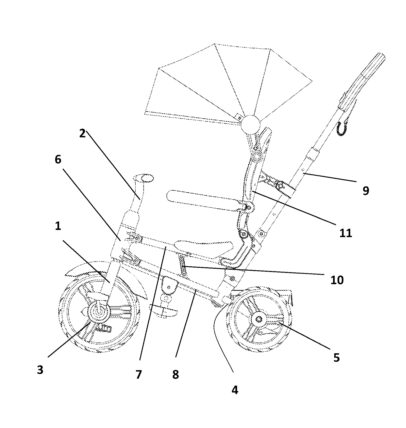 Foldable child's tricycle and folding method thereof