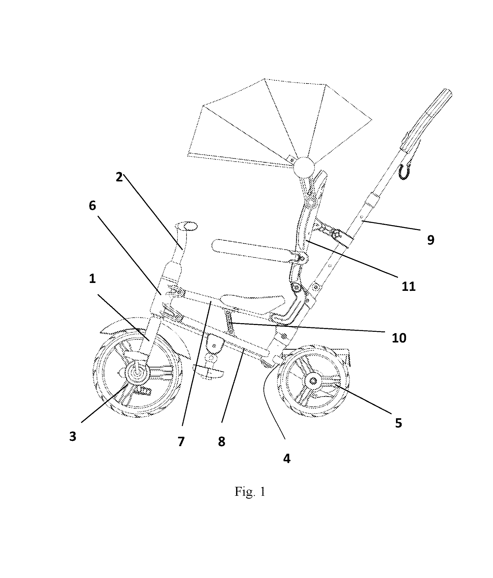 Foldable child's tricycle and folding method thereof