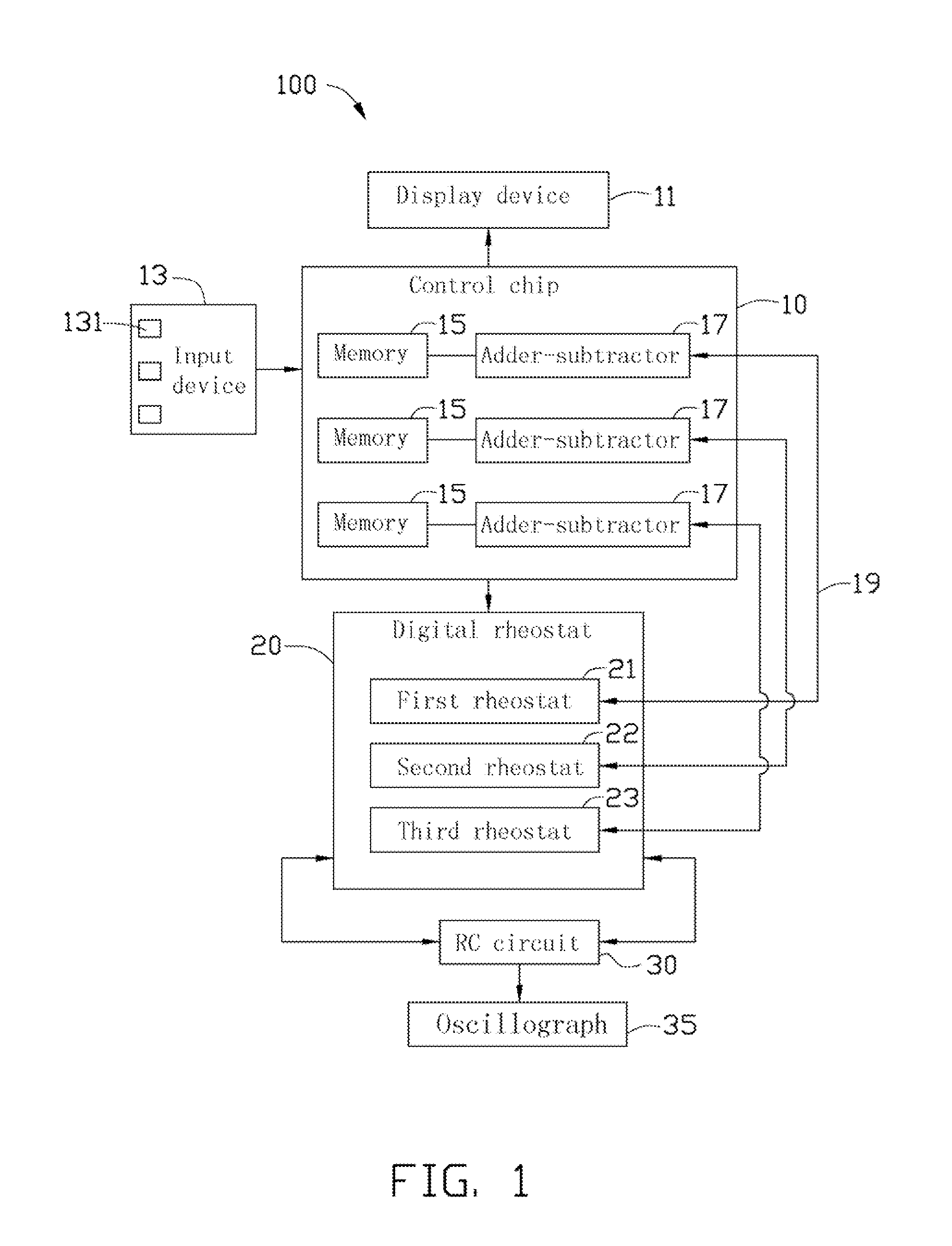 Test circuit for resistor capacitor circuits