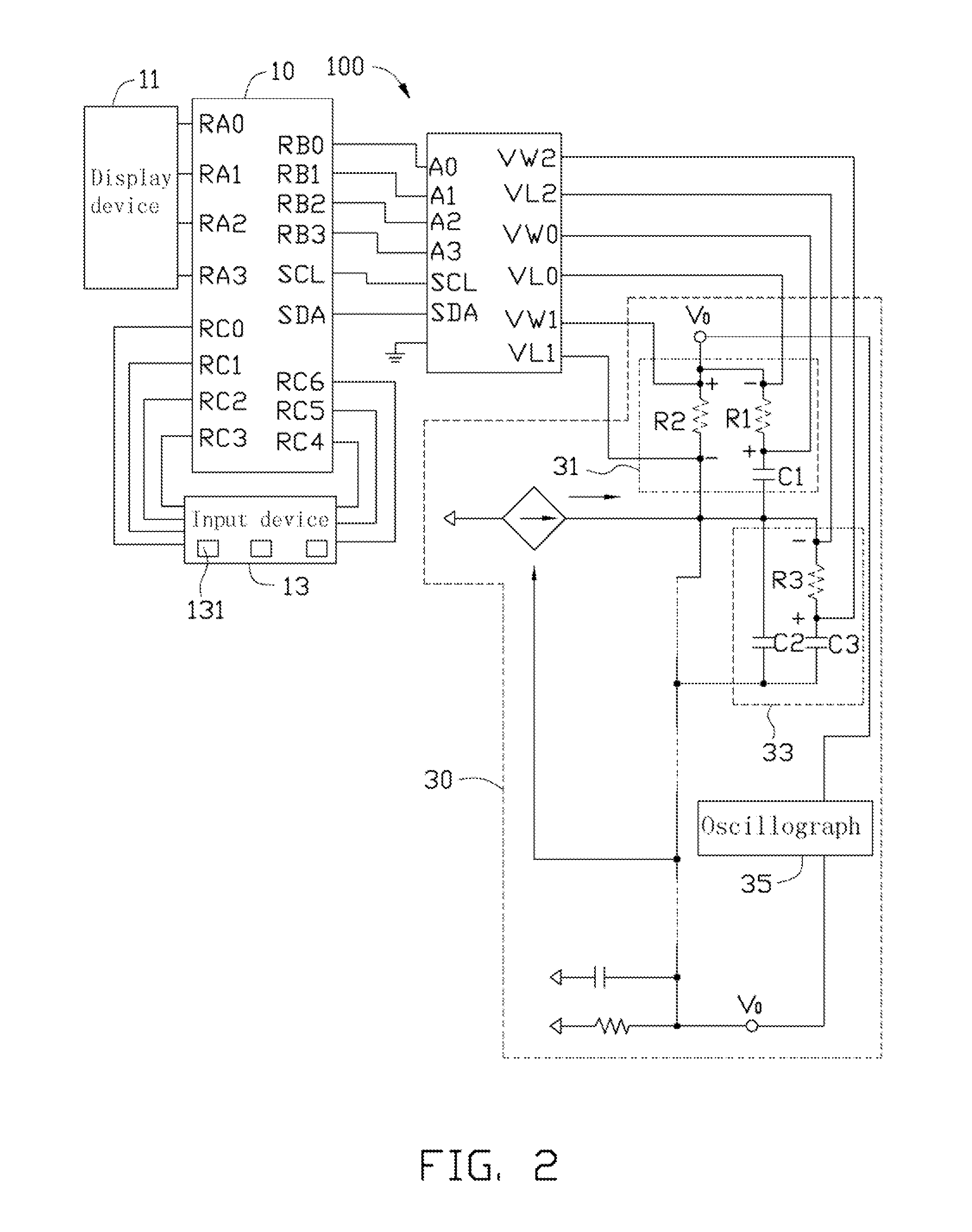 Test circuit for resistor capacitor circuits