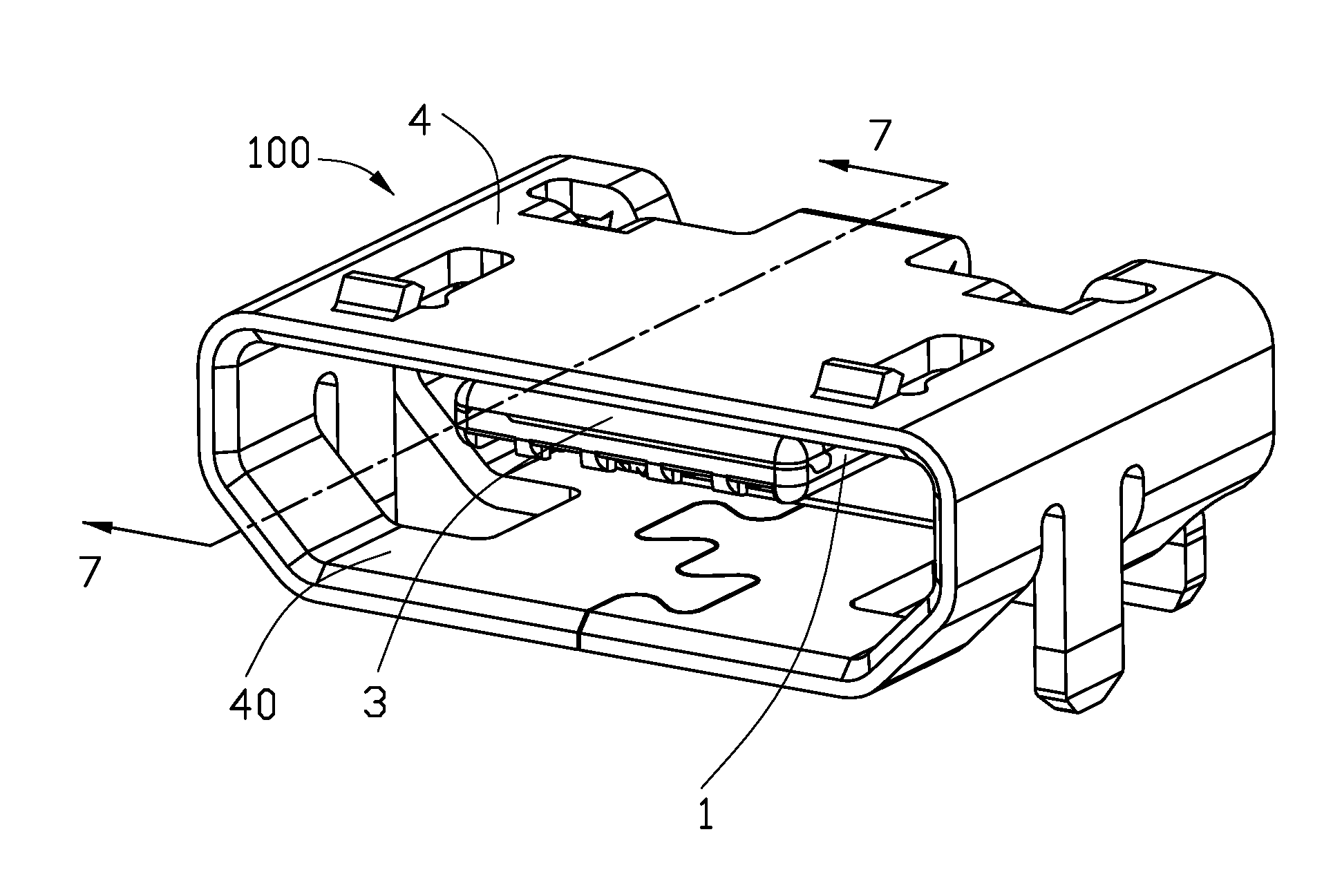 Electrical connector having an improved metal reinforcing member