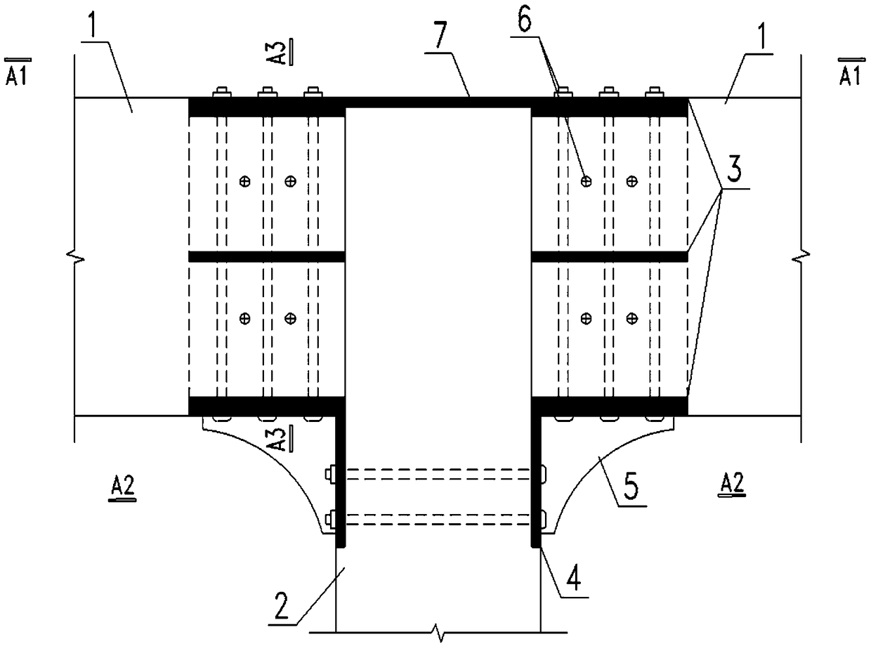 Rigid connection node of wood frame structure