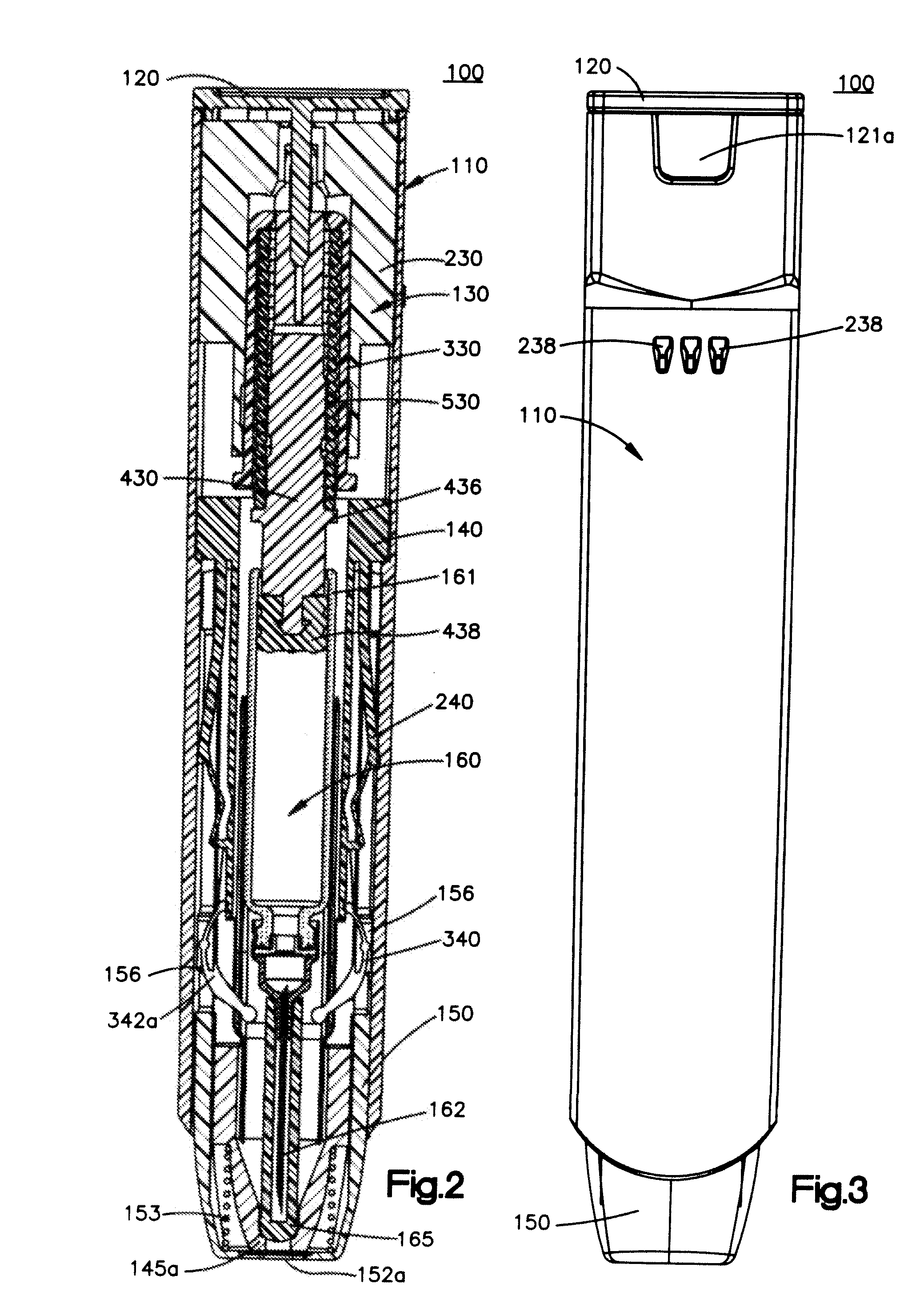 Automatic injector with kickback attenuation