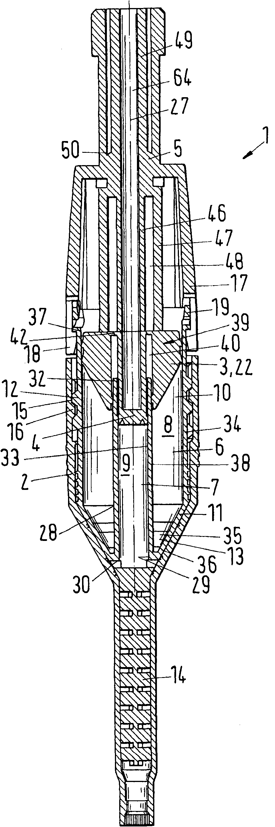 Multicomponent cartridge for one-time use