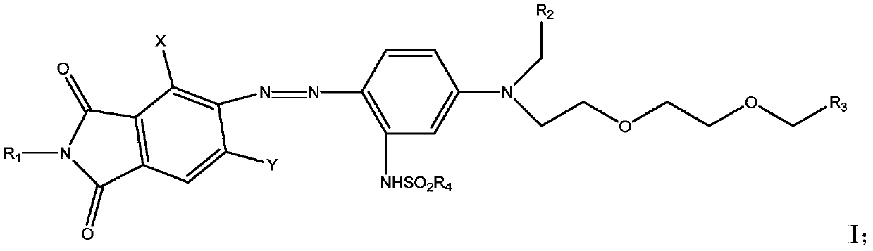 A kind of azo dye compound containing methanesulfonamide group and its preparation method and application