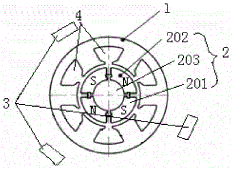 Steering engine and multi-pole-pair permanent magnetic direct-current brushless motor for same