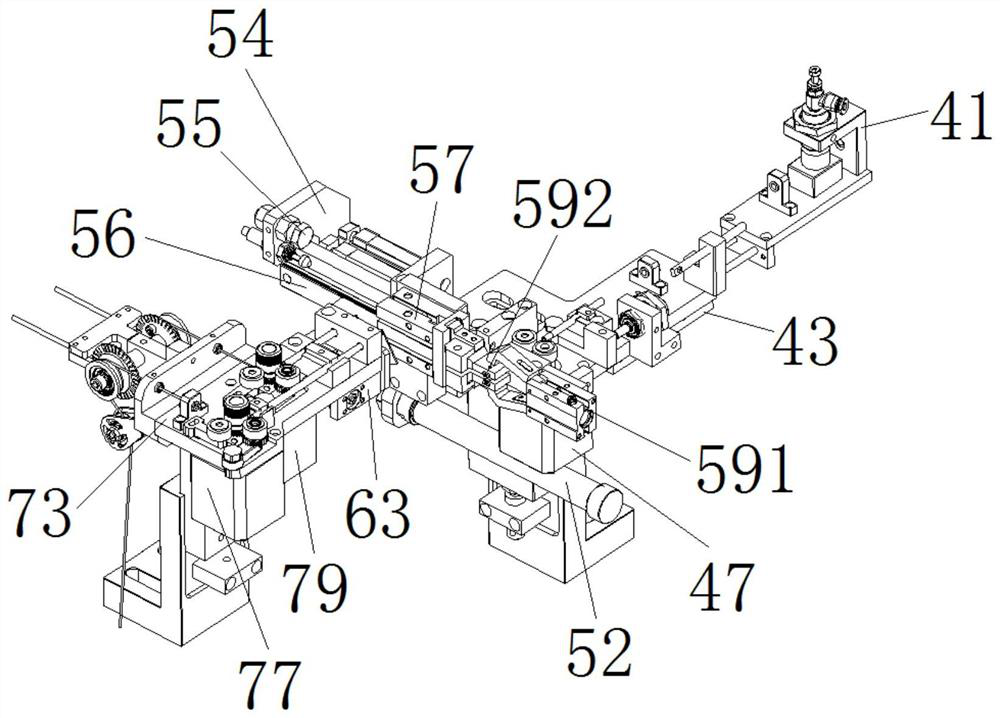 A transformer two-color bushing feeding and threading structure and its production process