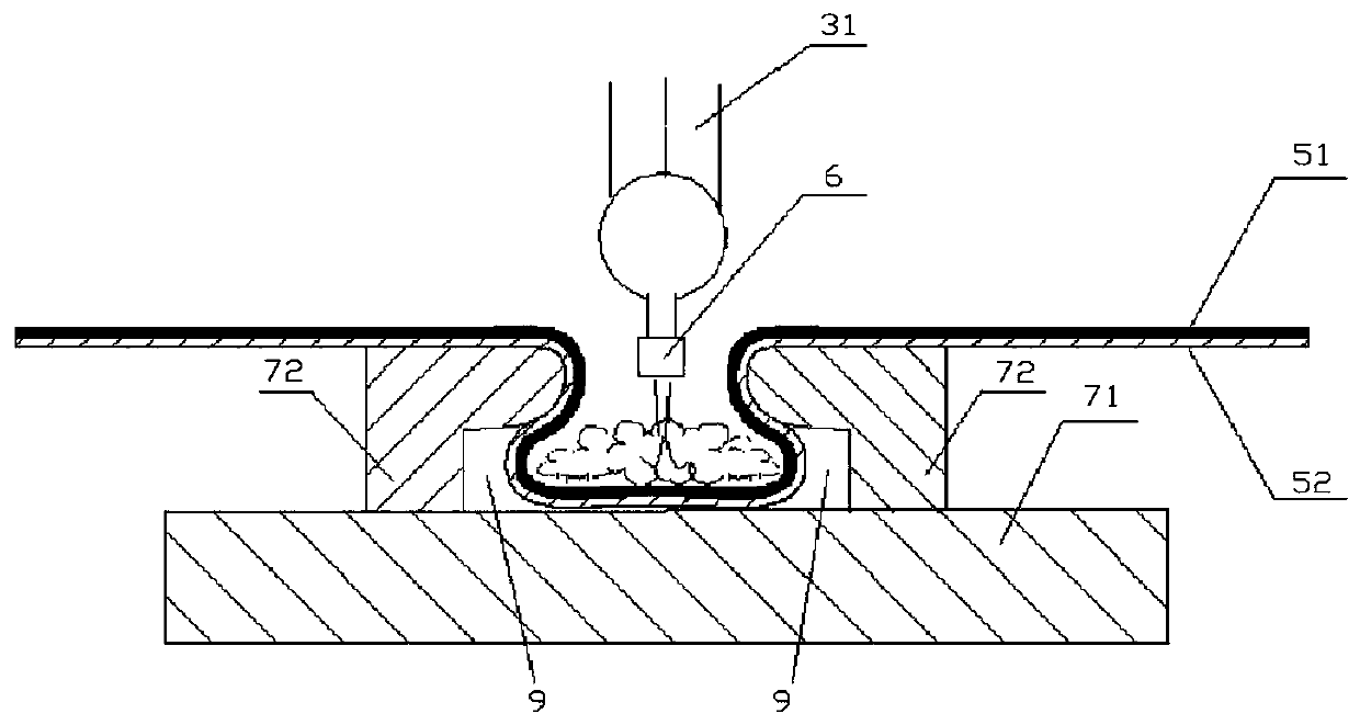 A pulsating high-speed jet impacting plate connection method and device