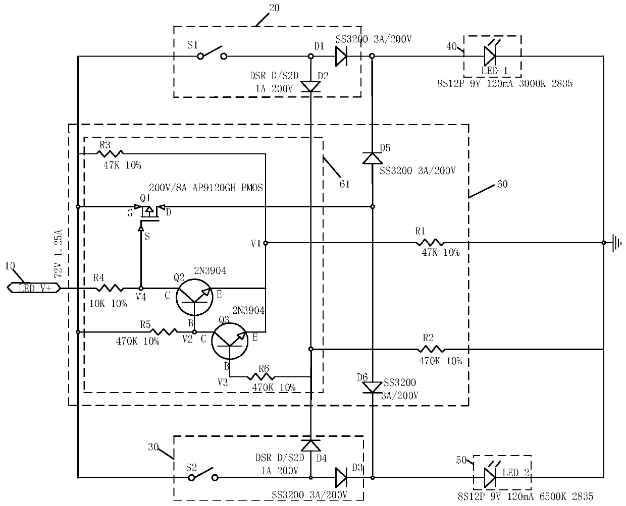 Control circuit of lamp and lamp