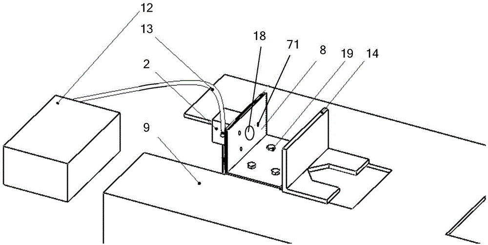 Installation structure and installation method for perpendicularity sensor on overlong square tubular column