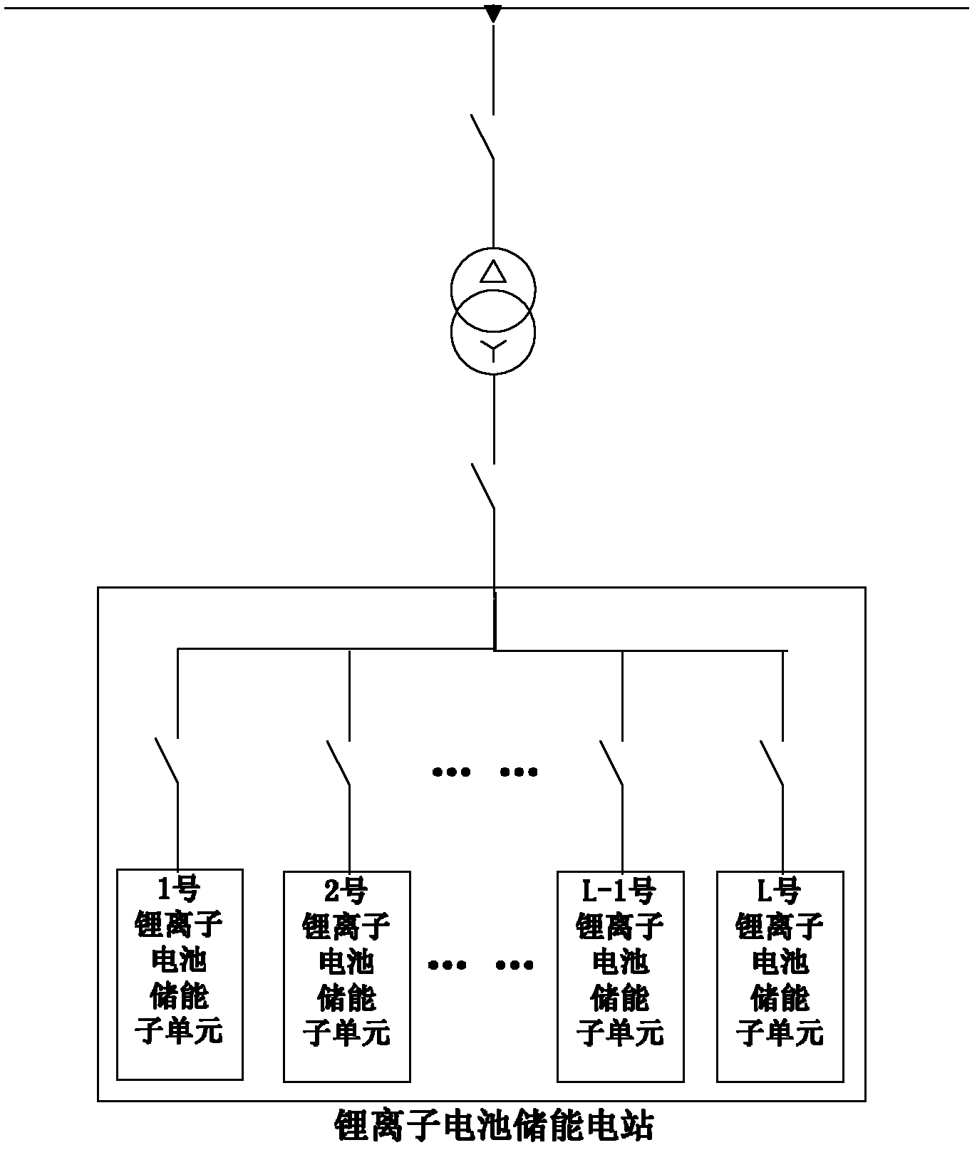 Megawatt battery energy storage power station real-time power control method and system thereof