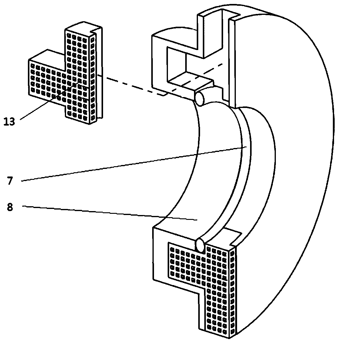 Split mechanical seal with split ring connection interface adopting magnetic fluid sealing for molten salt pump