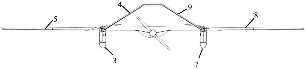 Four-rotor and fixed-wing composite modular wireless charging unmanned aerial vehicle