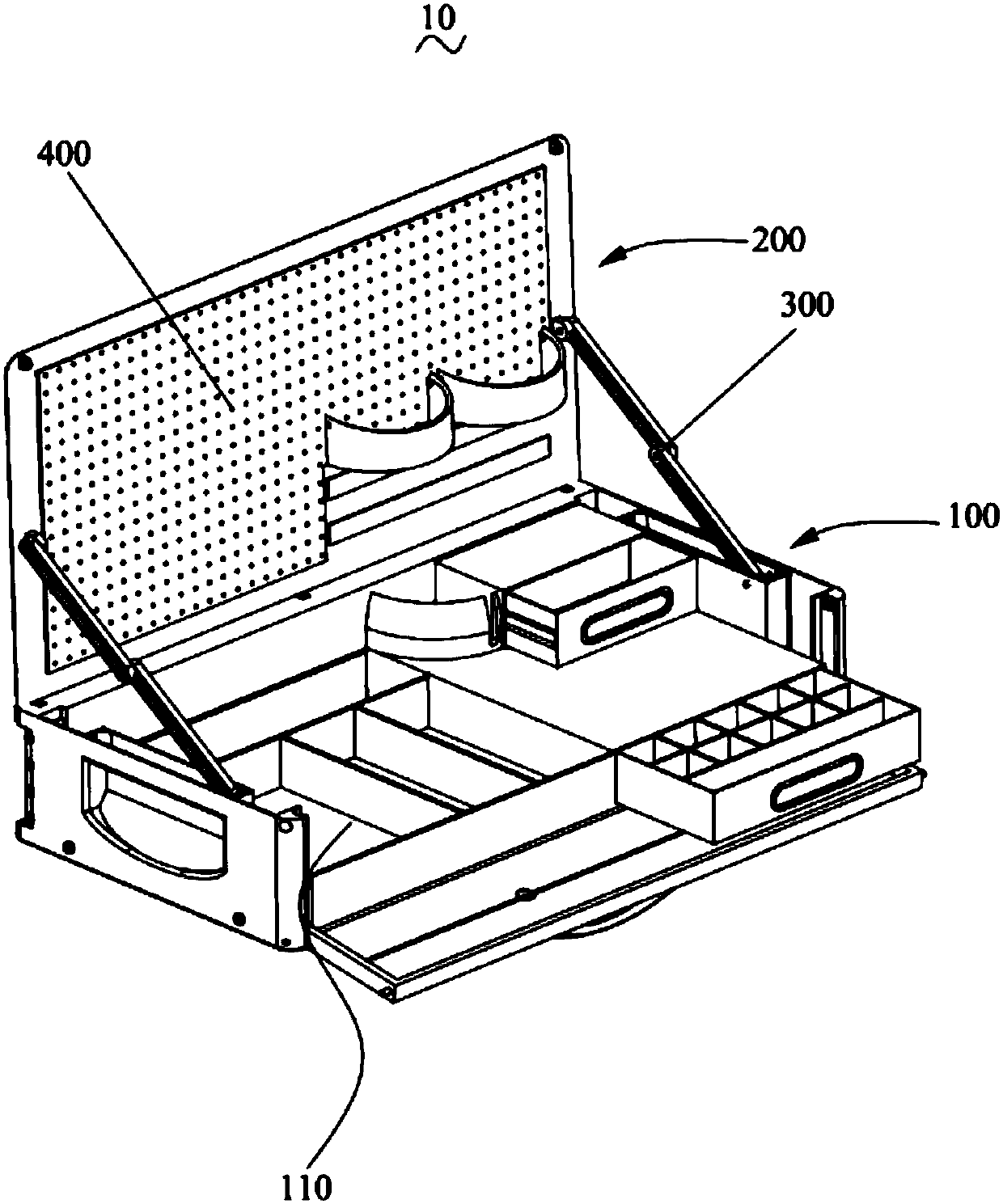 Fruit and vegetable containing device applicable to outing picnics