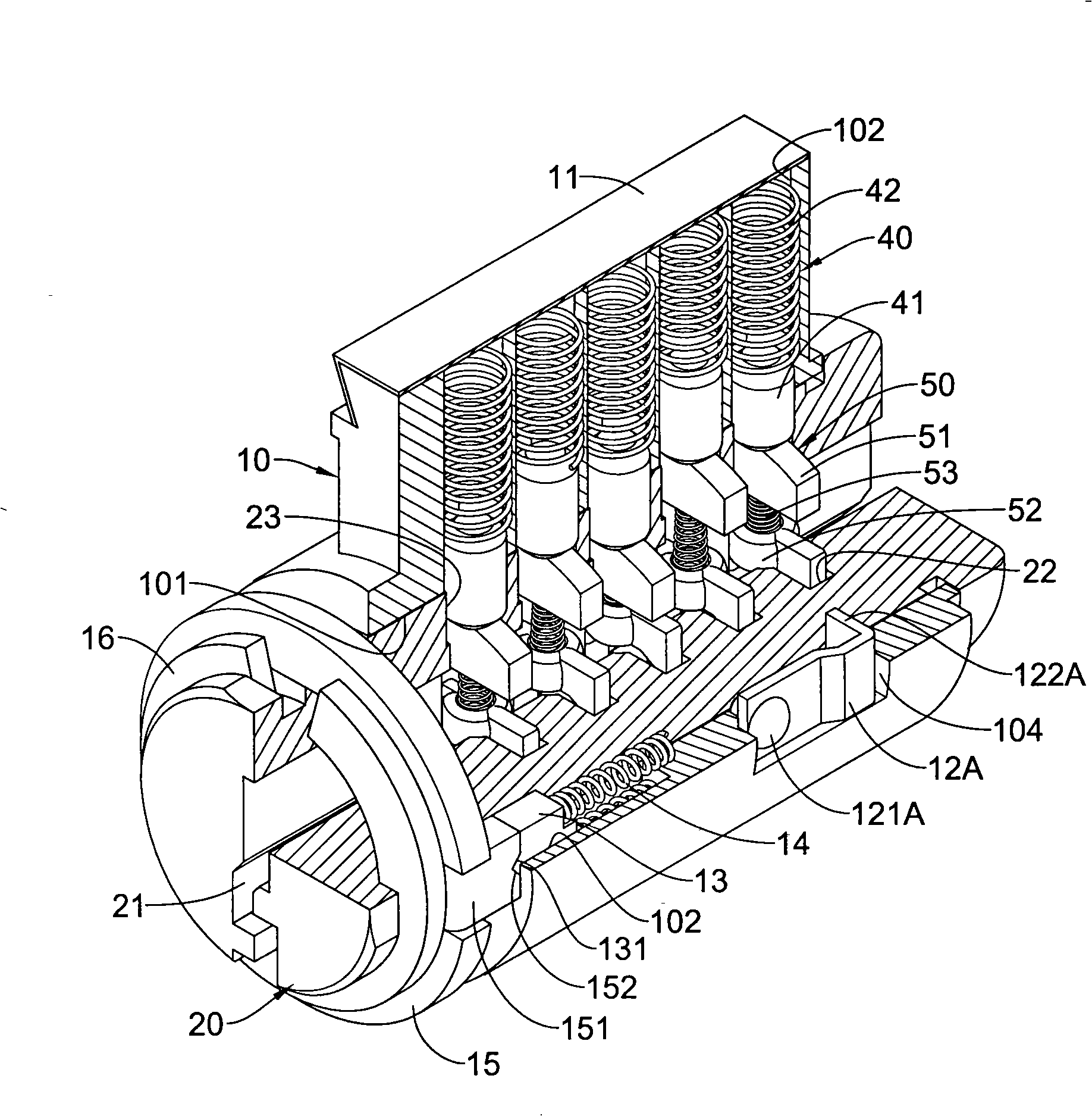 Lock core capable of quickly changing lock key and method for quickly changing lock key of lock core