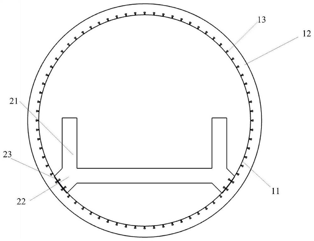Pipeline bearing structure of pipeline suspension transportation tool
