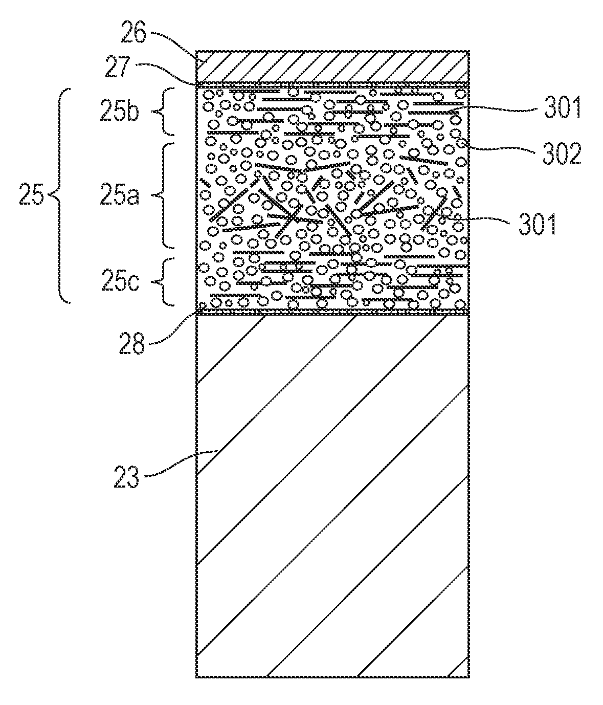 Elastic roller with needle-shaped filler and fixing device