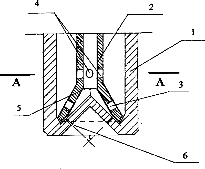 Fuel injection nozzle of opposite-spraying atomizing internal combustion engine