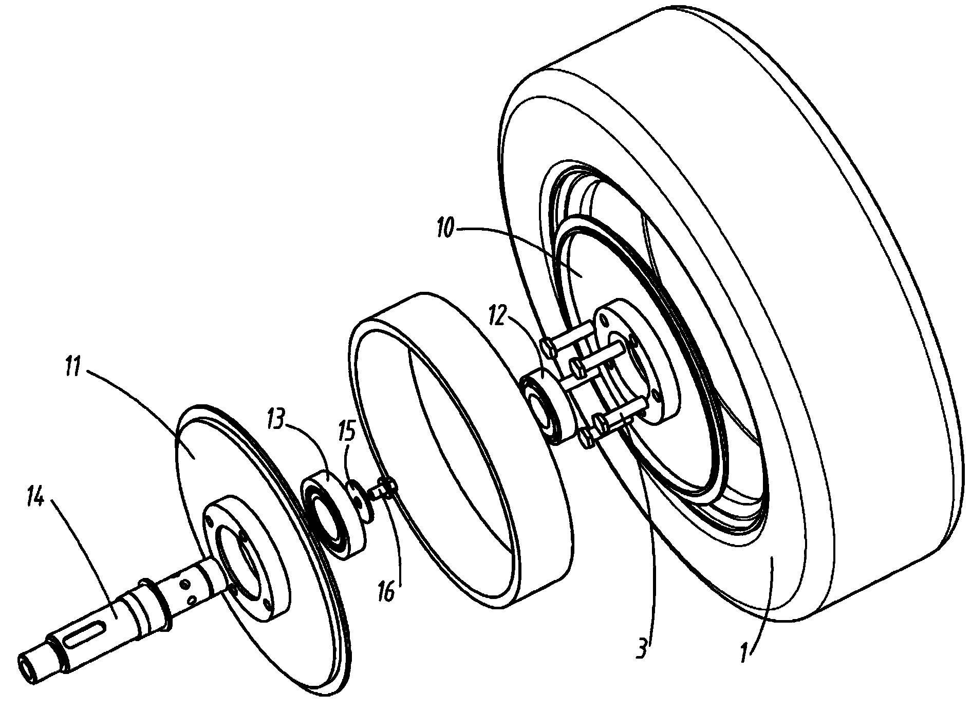 Split electric wheel system with excitation-free electromagnetic parking braking device