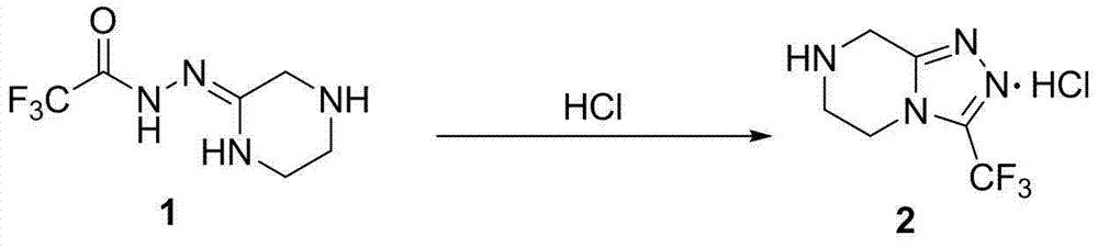 Channelized method for continuously producing N-[(2Z)-piperazine-2-subunit]-2, 2, 2-trifluoroacetyl hydrazine