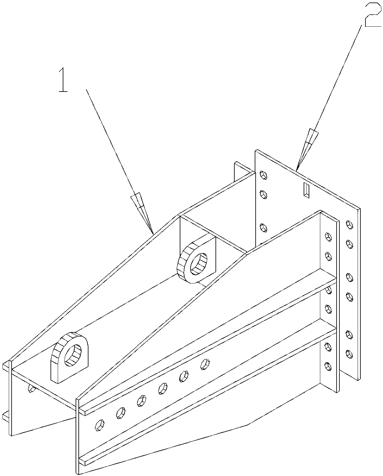 The sliding base of the guide arm of the guide tooling for lowering the Christmas tree