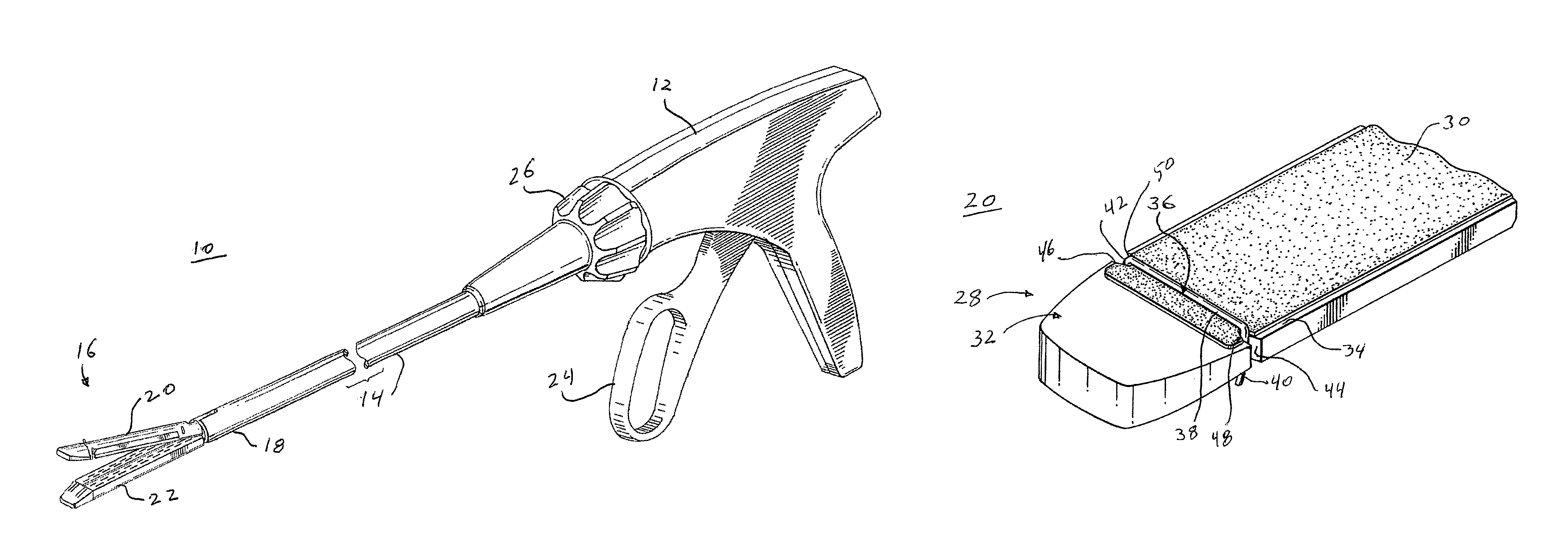 Crimp and release of suture holding buttress material