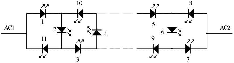 Alternating current LED (Light Emitting Diode) driving circuit