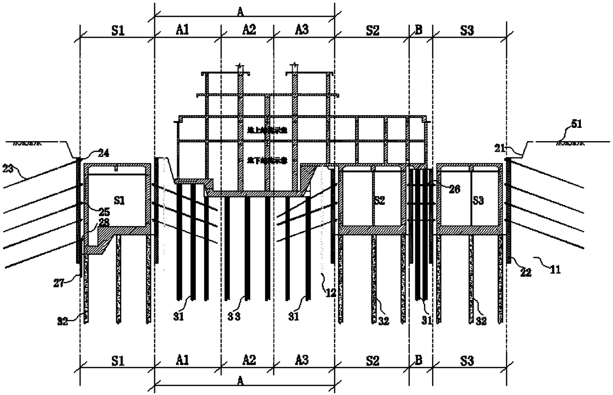 Construction method of foundation pit group and foundation pile group