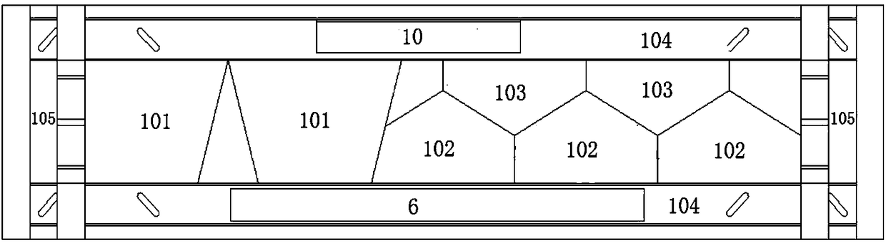 Containing device of power distribution integrated court complete equipment and manufacturing method of containing device