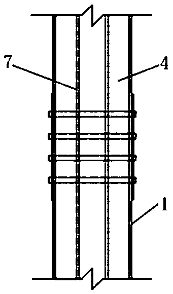 Square circle-sleeving hollow sandwich steel pipe concrete column and steel beam connecting joint and construction method