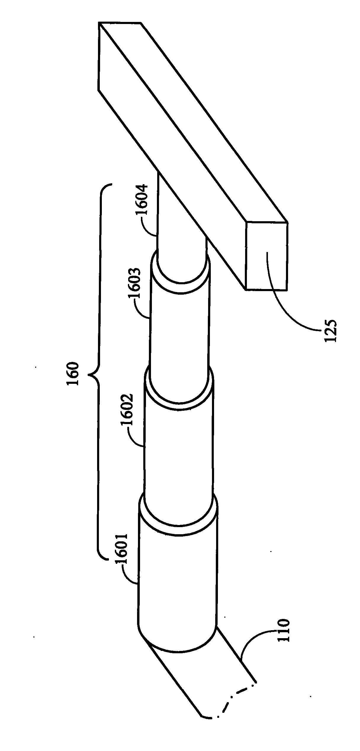 Mechanical arm and transport device provided with same
