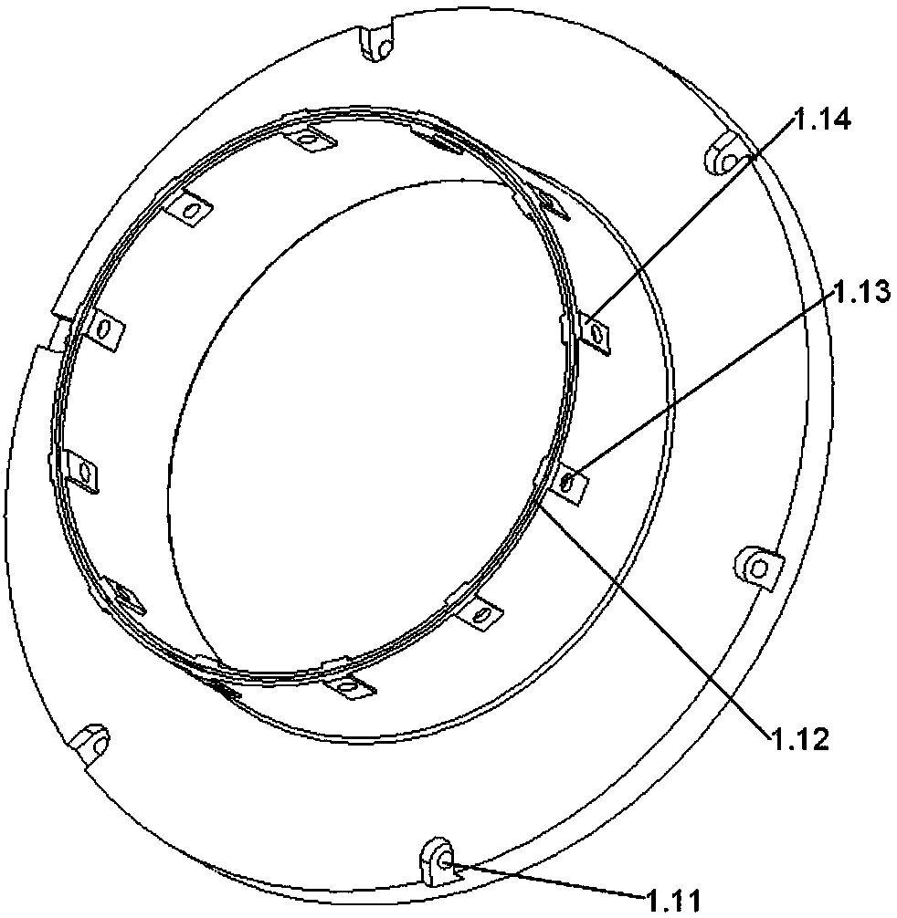 Fatigue wear testing clamp capable of accurately regulating and controlling radial deformation amount of flexible wheel and testing method