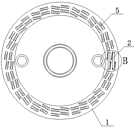 Round anastomat provided with 3D nail groove structure nail-abutting seat