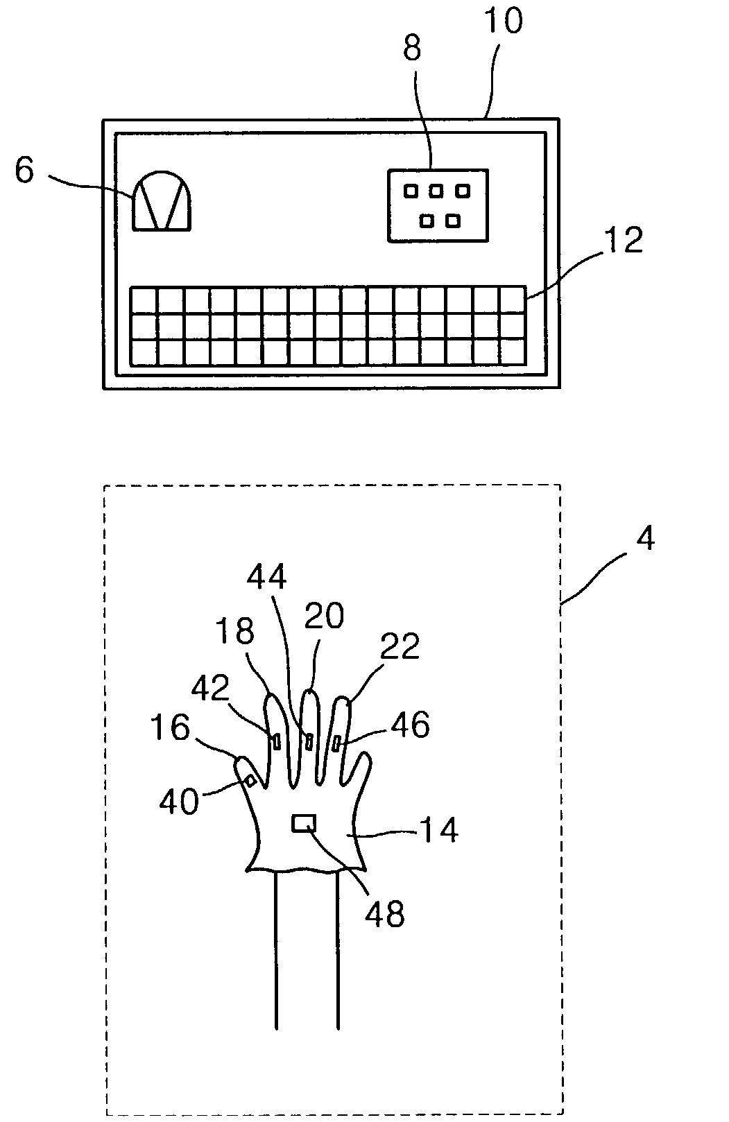 Information input method using wearable information input device
