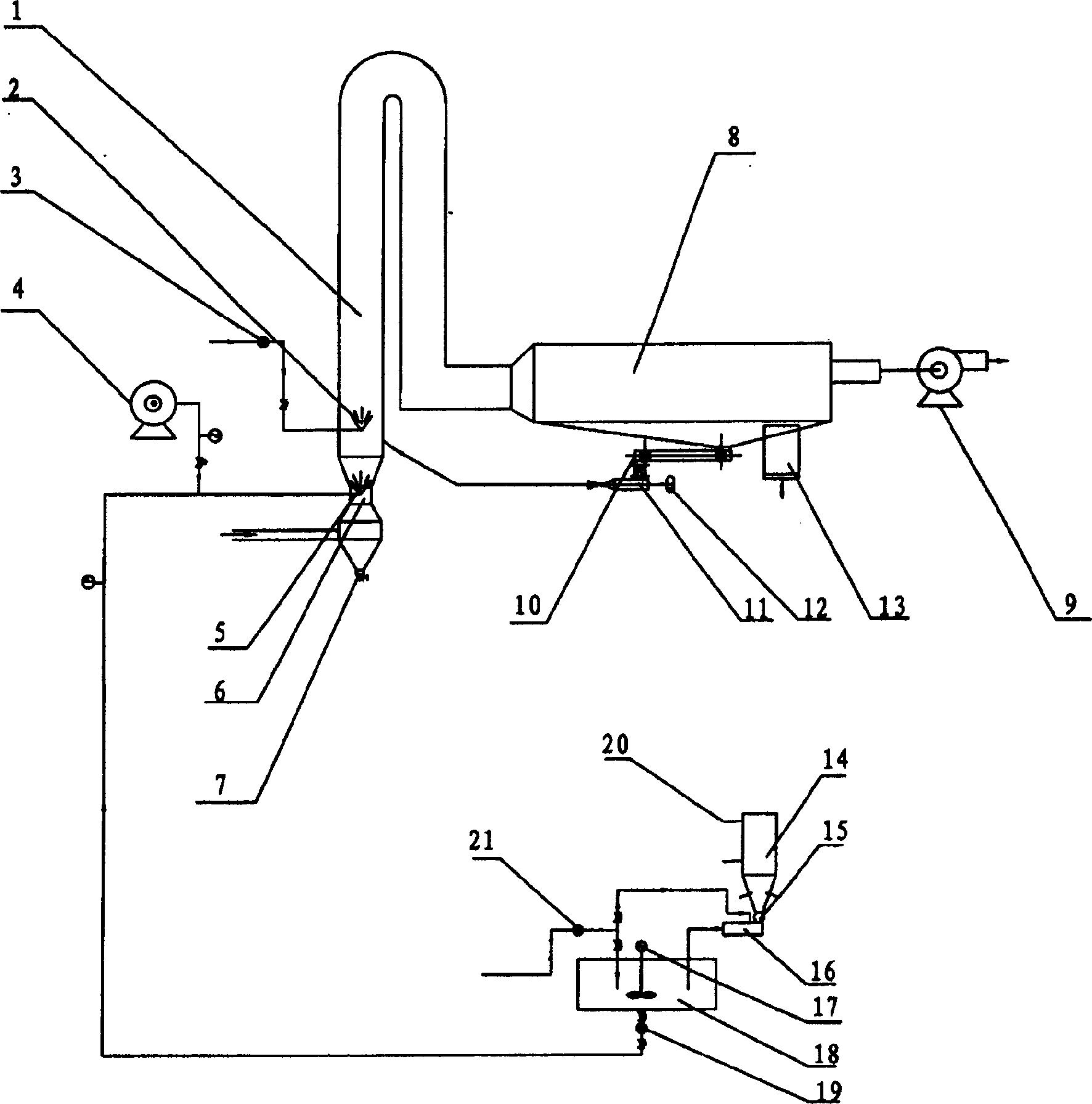 Circular suspension type semi-dry fume purifier