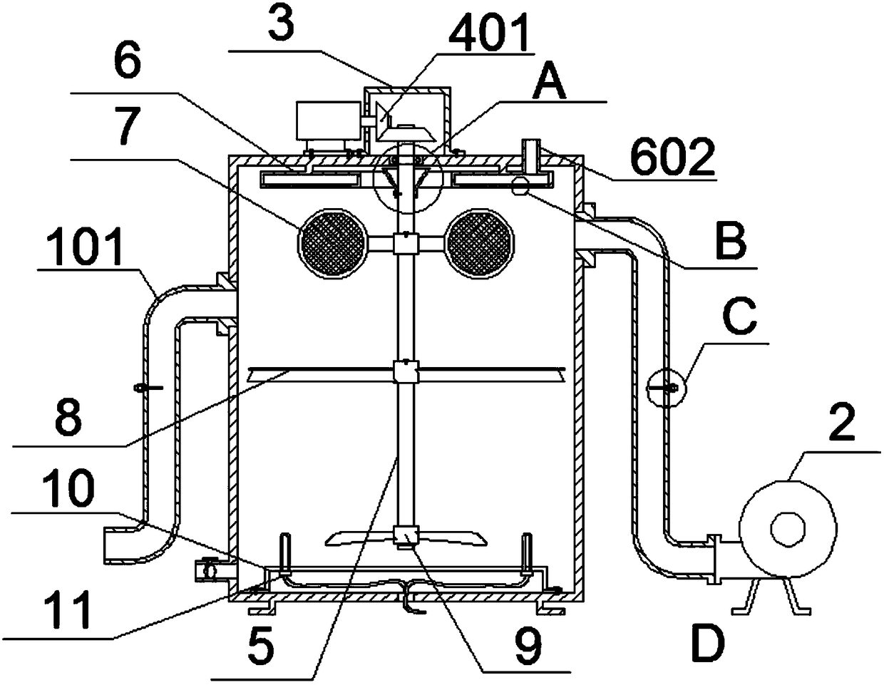 Waste gas diluting high-temperature treatment equipment for chemical factory