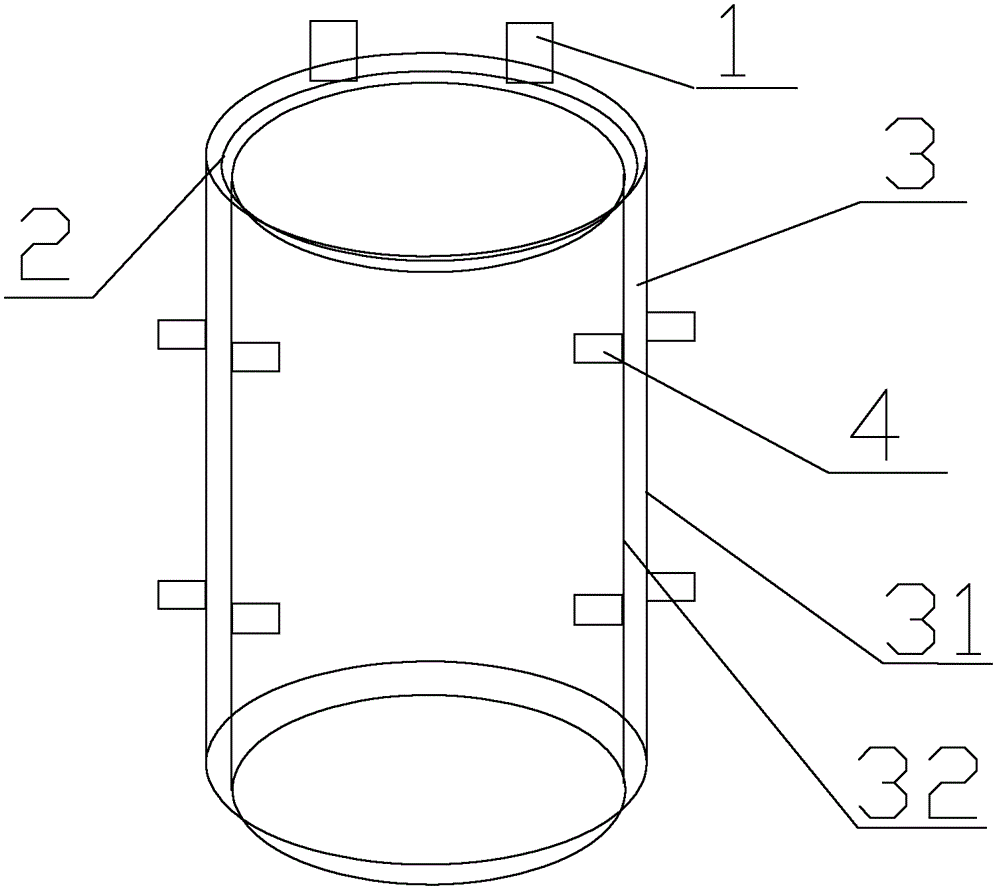 Buffer life net in sleeve type structure and with pedals arranged at interval